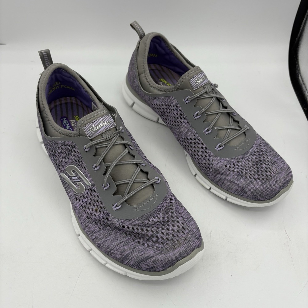 Skechers Shoes Womens Size 10 Glider Stretch Fit Purple Grey Slip On Sneakers